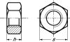 Ecrou hexagonal filetage métrique pas fin inox a4 - din 934 (Schéma)