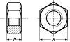 Hexagon nut metric fine pitch thread - stainless steel a4 - din 934 inox a4 - din 934 (Schema)