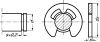 Bague d'arrêt pour arbre - type e inox a4 - din 6799 (Diagrama)