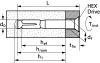 Safety bolt heavy duty anchor with countersunk head - a4-70 (Schema)