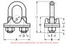 Wire ropclip with u-bolt - stainless steel a4 (Schema)