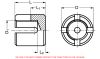 Wire rope cross clamp - stainless steel (Schema)