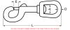 Mousqueton à targette avec émerillon - inox a4 (Schéma)
