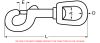 Mousqueton à targette avec émerillon - inox a4 (Diagrama)