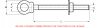 Piton à oeil filetage métrique avec écrou et rondelle - inox a4 (Diagrama)