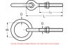 Piton à oeil filetage métrique avec anneau articulé - inox a4 (Schéma)