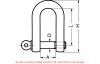 Forged straight shackle - stainless steel a4 (Schema)