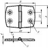 Brushed hinge for marine application - stainless steel a4 inox 316 (Schema)