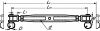 Short fixed jaw and jaw tumbuckle welded - stainless steel a4 inox a4 (Schema)