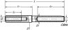 Small inside thread terminal - left threaded - stainless steel a4 inox a4 (Schema)