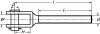 Small threaded welded fork stud - right threaded - stainless steel a4 inox a4 (Schema)