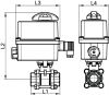 Vanne 3 pi&egrave;ces F/F avec actionneur &eacute;lectrique IP68 - Sch&eacute;ma