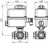 Vanne 3 voies F/F/F - actionneur &eacute;lectrique IP68 - Sch&eacute;ma