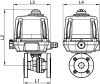 Vanne 2 pièces à brides - actionneur électrique ATEX IP68 positionneur - Schéma