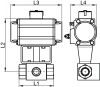 Vanne HP 3 voies F/F/F - vérin pneumatique alu - Schéma