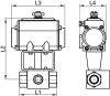 Vanne HP 3 voies F/F/F - vérin pneumatique inox - Schéma