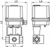 Vanne HP 3 voies F/F/F - actionneur électrique - Schéma