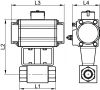 Vanne HP 2 voies F/F - vérin pneumatique alu - Schéma