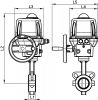 Vanne papillon à oreilles de centrage corps fonte - papillon inox - joint ptfe avec actionneur électrique ip68 failsafe (Schéma #2)