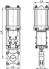 Vanne à guillotine avec vérin pneumatique alu - Schéma