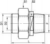 Schéma raccord union lisse mâle DN25 au DN100