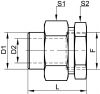 Raccord union lisse femelle DN6 au DN50 - Schéma