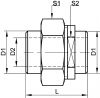 Schéma raccord union lisse lisse DN25 au DN50