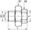 Raccord union lisse femelle DN8 au DN50 - Schéma