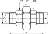 Raccord union mâle mâle DN8 au DN50 - Schéma