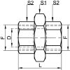 Raccord union femelle femelle DN8 au DN50 - Schéma