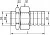 Raccord union lisse cannelé DN8 au DN50 - Schéma