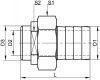 Schéma raccord union lisse cannelé DN25 au DN50