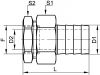 Raccord union femelle cannelé DN8 au DN50 - Schéma