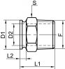 Mamelon hexagonal à souder pour flexible - Schéma