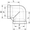 Coude femelle / femelle 90° - Schéma