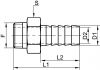 Adaptateur hexagonal mâle / cannelé - Schéma