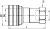 Coupleur femelle à clapet de retenue - Schéma