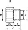 Adaptateur Mâle gaz cylindrique / Femelle Gaz conique - Schéma