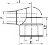 Coude 90° mâle - femelle filetage NPT - Schéma