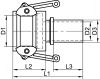 Coupleur douille lisse à collerette - Schéma