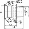 Coupleur mâle filetage Gaz conique type B - Schéma