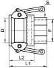 Coupleur taraudage Gaz cylindrique type D - Schéma