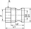 Adaptateur taraudage Gaz cylindrique type A - Schéma