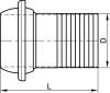 Raccord sphérique mâle chemisé - Schéma