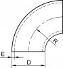 Coude ISO 3D à 90° sans soudure - Schéma