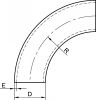 Coude ISO 5D à 90° roulé soudé - Schéma