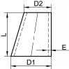 Réduction excentrique ISO roulé soudé - Schéma