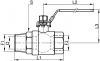 Vanne 2 pièces mâle / femelle Gaz - Schéma