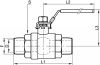 Vanne 2 pièces mâle / mâle Gaz - Schéma