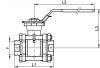 Vanne 5 pi&egrave;ces femelle / femelle GAZ avec platine ISO - Sch&eacute;ma